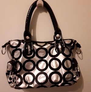 Silver Purse with Black Velvet Pattern